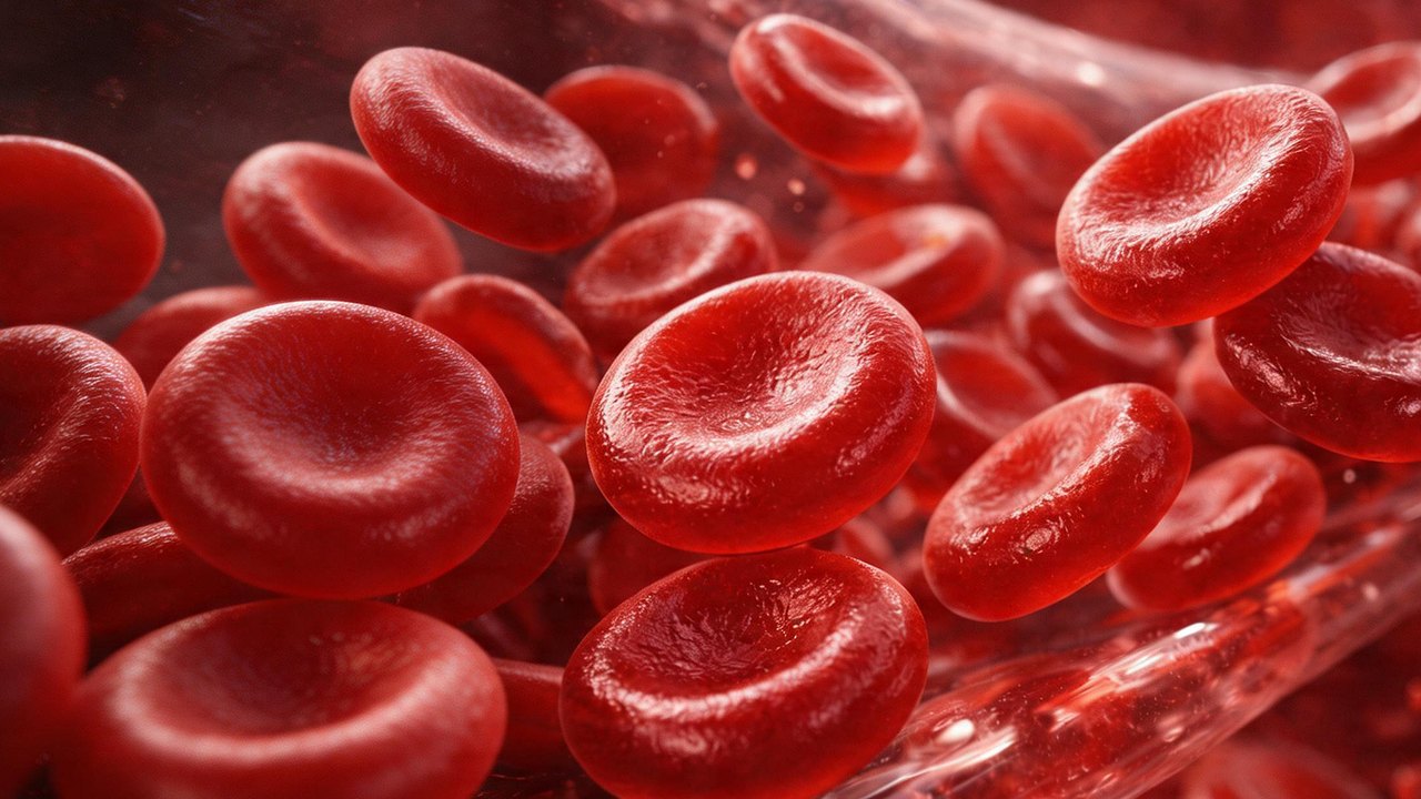 blood cells under microscope
