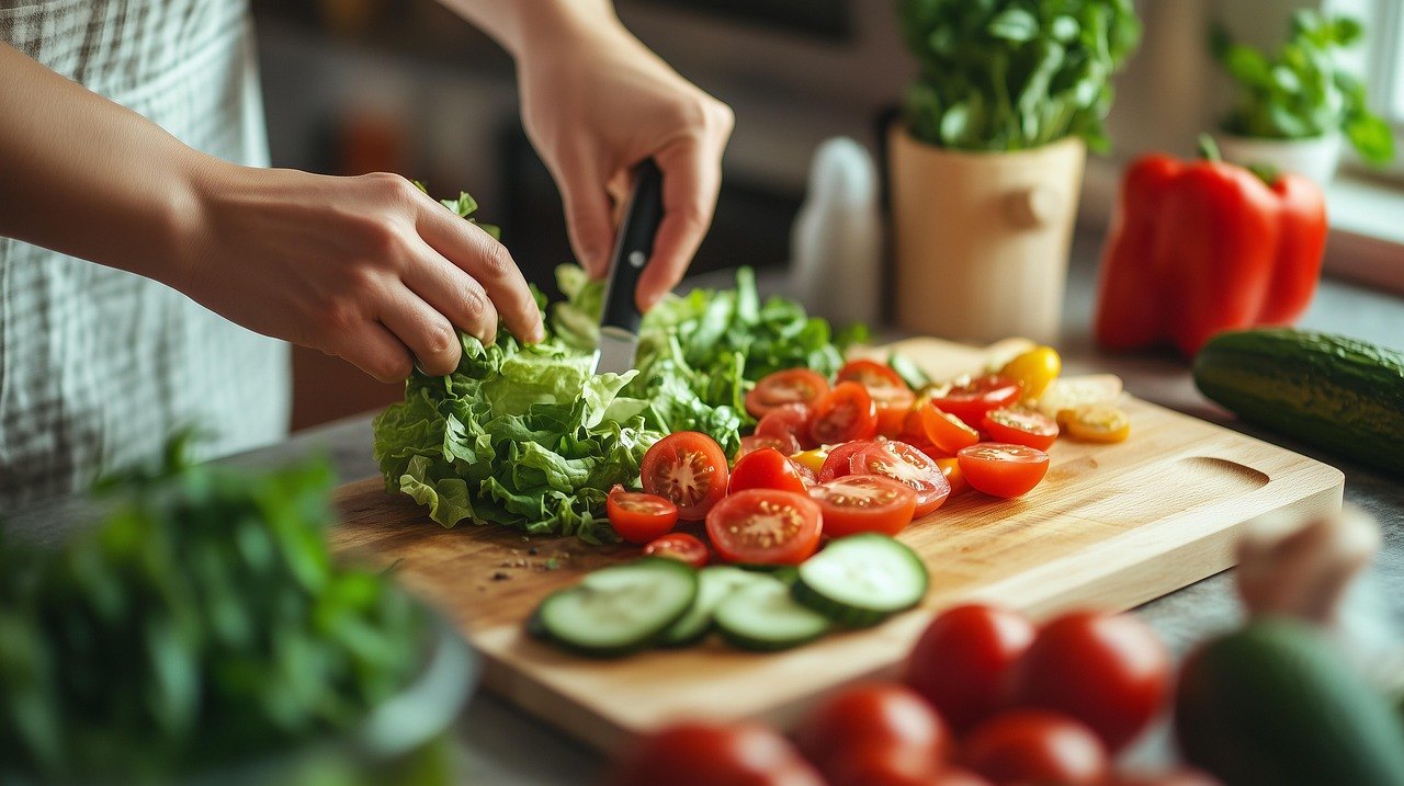 healthy meal preparation kitchen